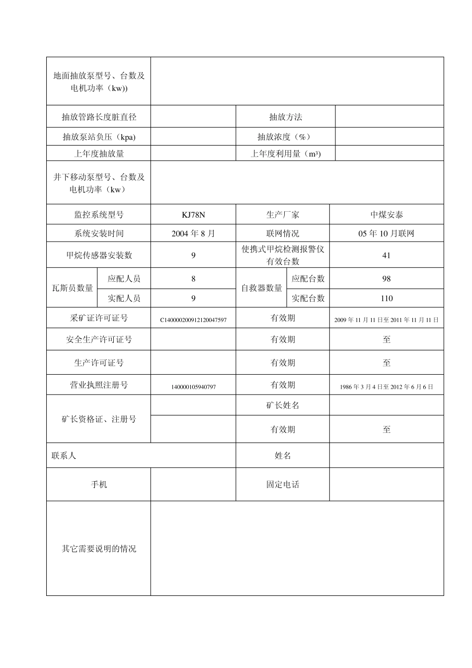 煤矿基本信息表_第2页