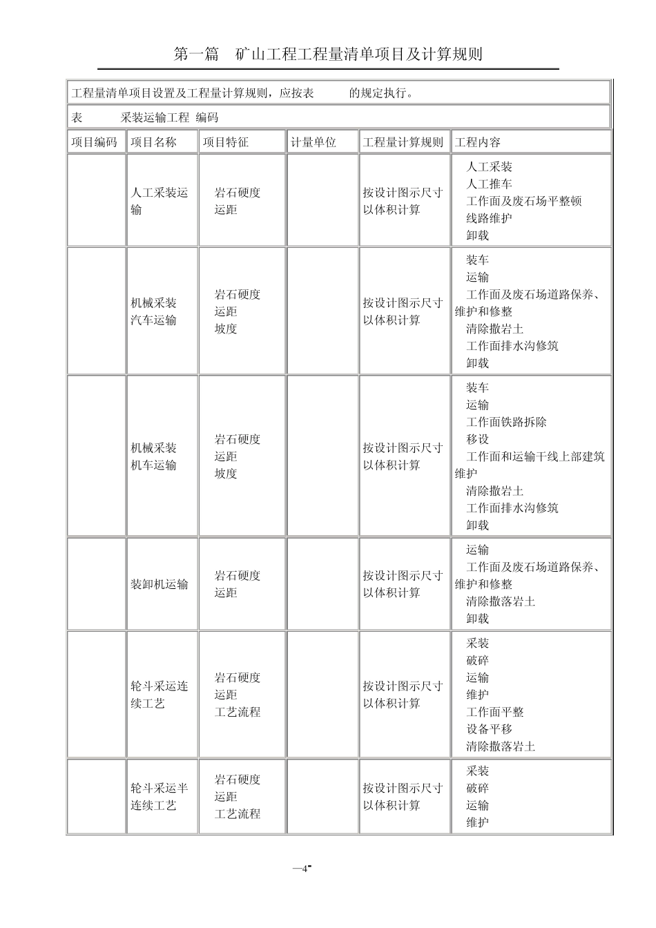 煤矿工程基价概预算定额与工程建设费用测算技术及计算规则手册第一篇矿山工程工程量清单项目及计算规则_第2页