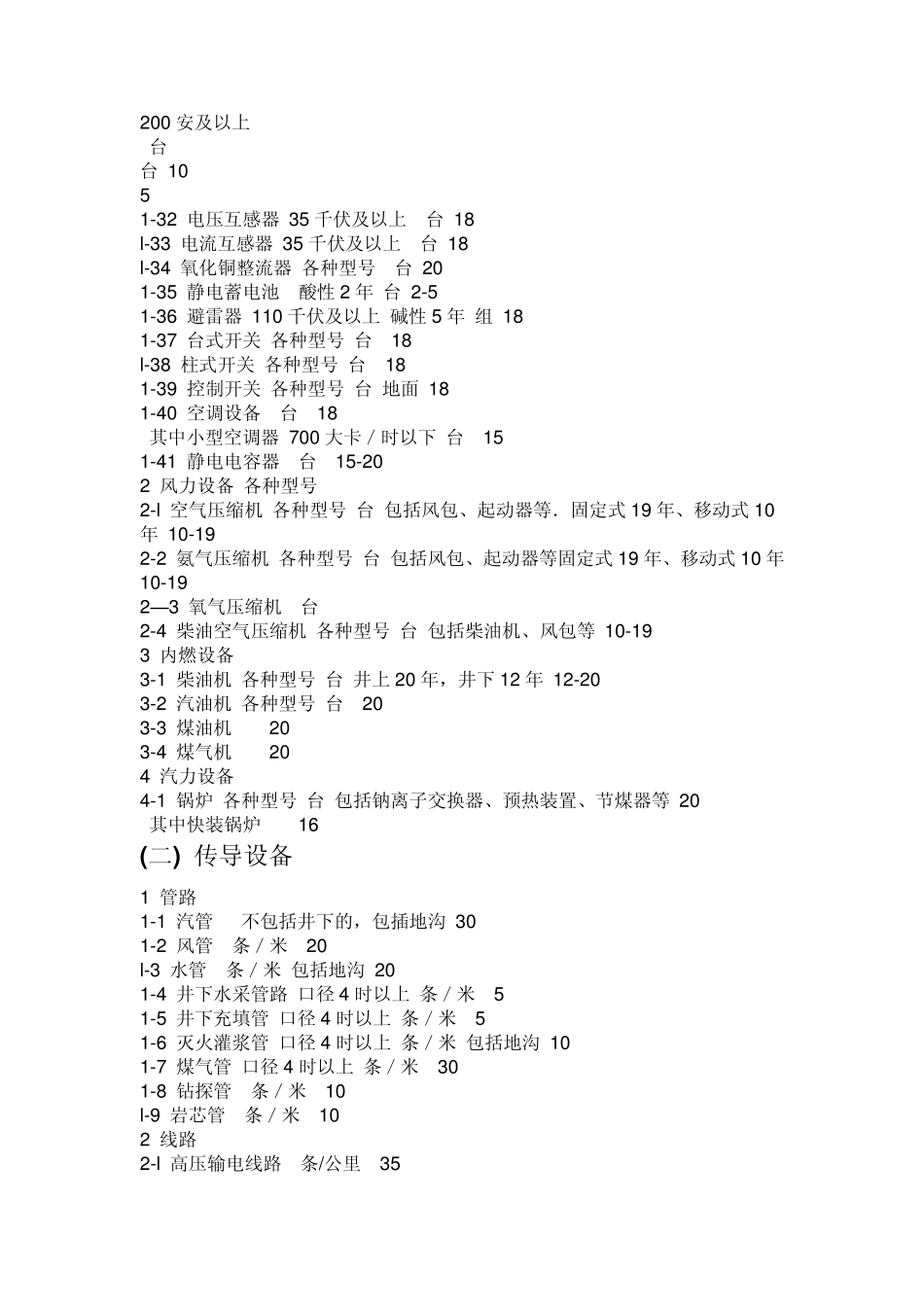 煤矿机械设备折旧年限_第2页