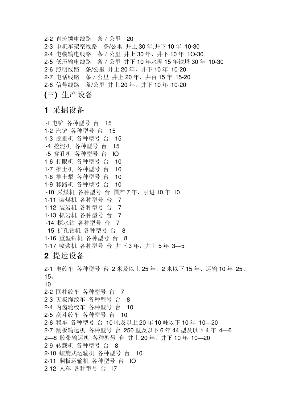 煤矿机械设备折旧年限_第3页