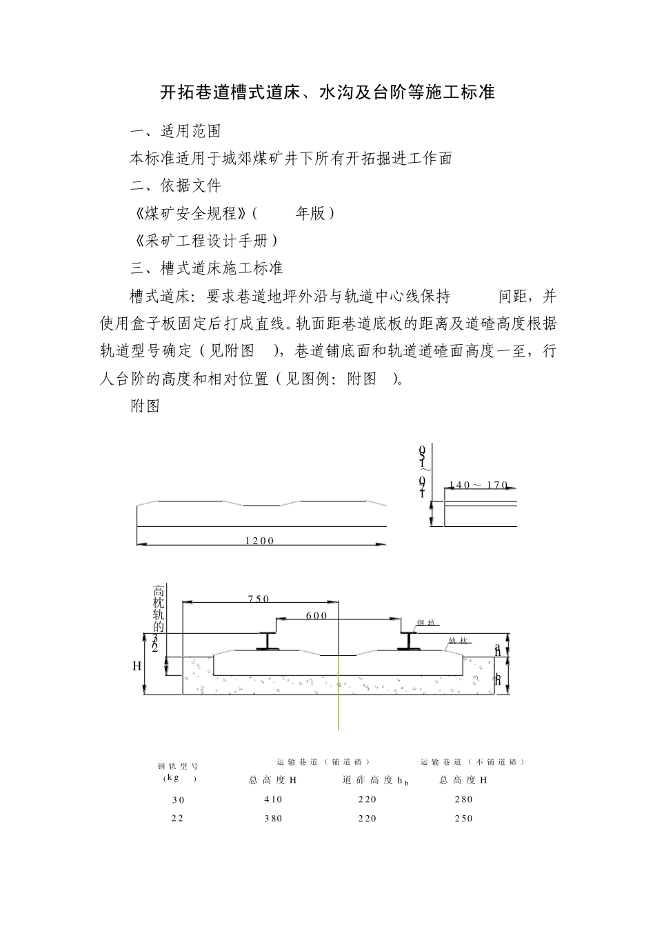 煤矿槽式道床、水沟及台阶等施工标准_第2页