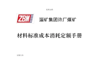 煤矿标准成本消耗定额(定额装订版)