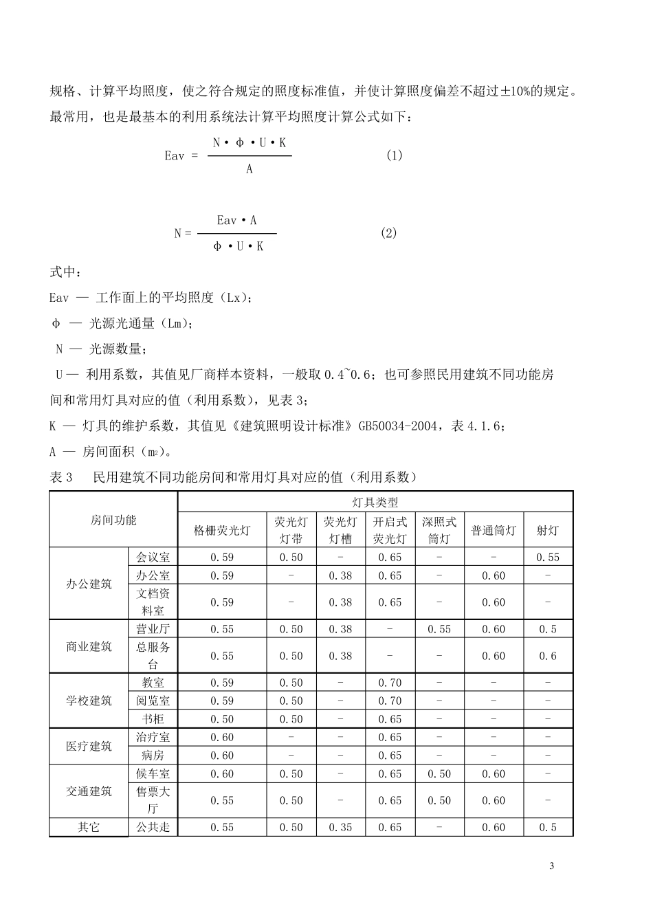 照度、照明功率密度计算法_第3页