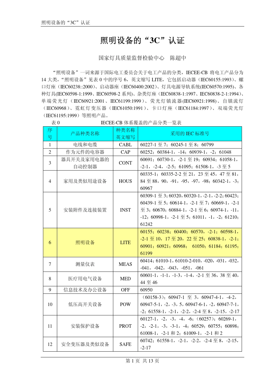 照明设备的3C认证_第1页