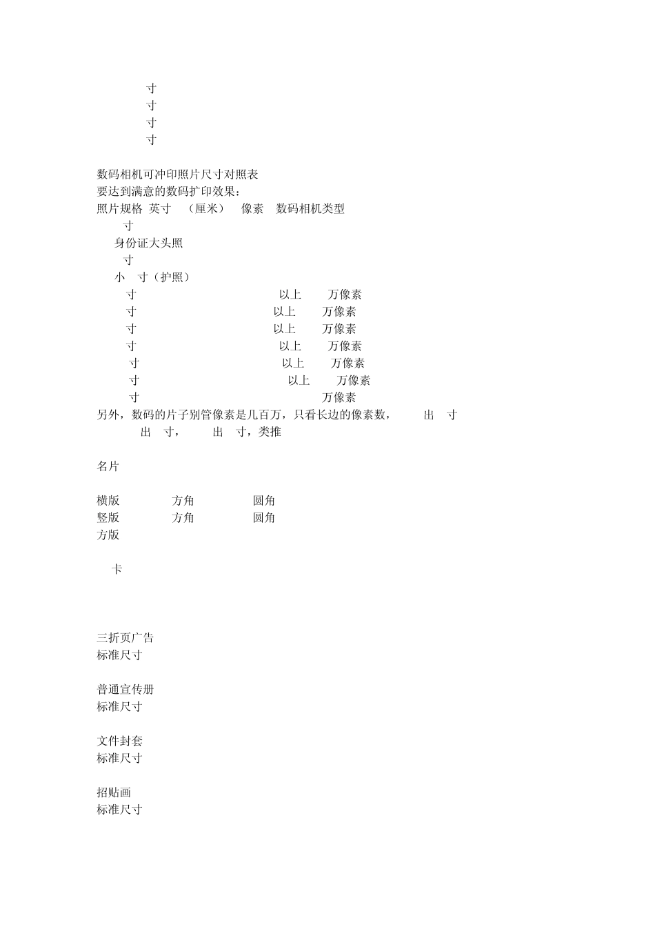 照片尺寸对照码_第3页