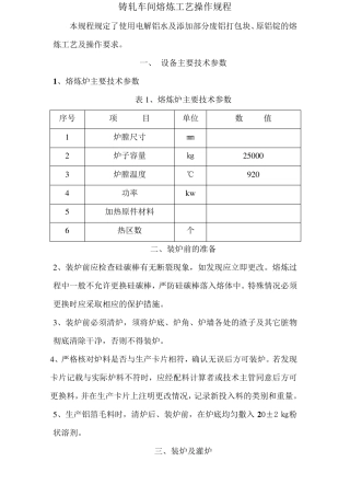 熔炼工艺操作规程1
