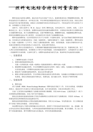 燃料电池的综合特性测量11011079