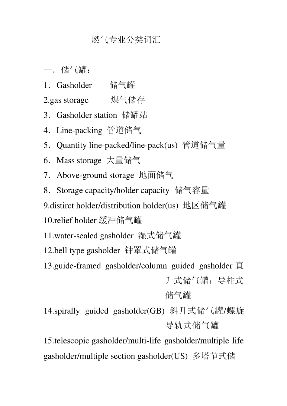 燃气专业分类词汇4_第1页