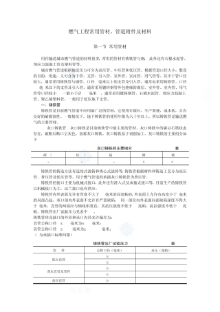 燃气工程常用管材、管道附件及材料
