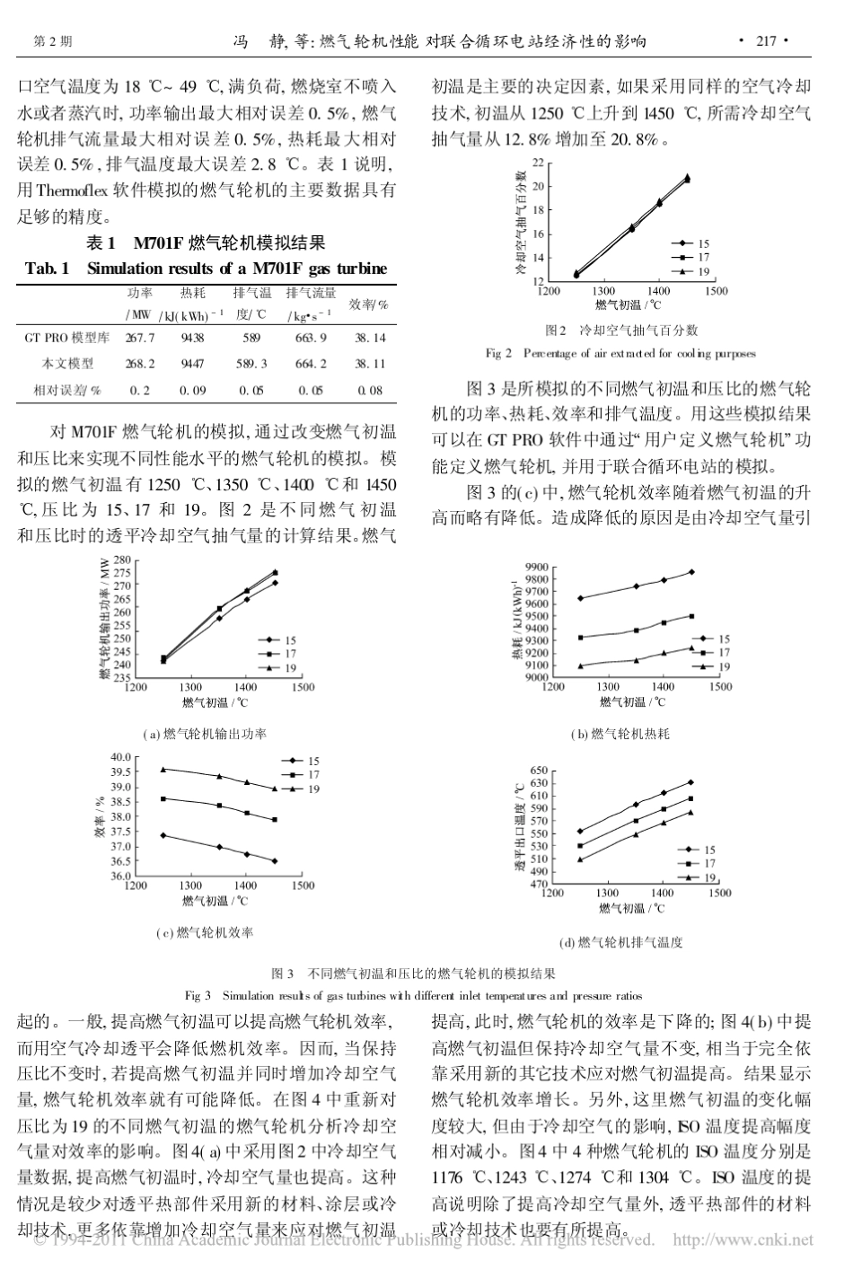 燃气轮机性能对联合循环电站经济性的影响_第3页