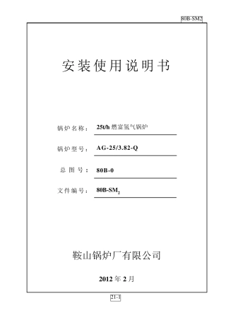 燃气锅炉安装使用说明书