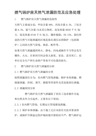 燃气锅炉应急预案