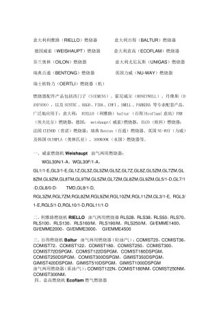 燃烧机常见故障维修