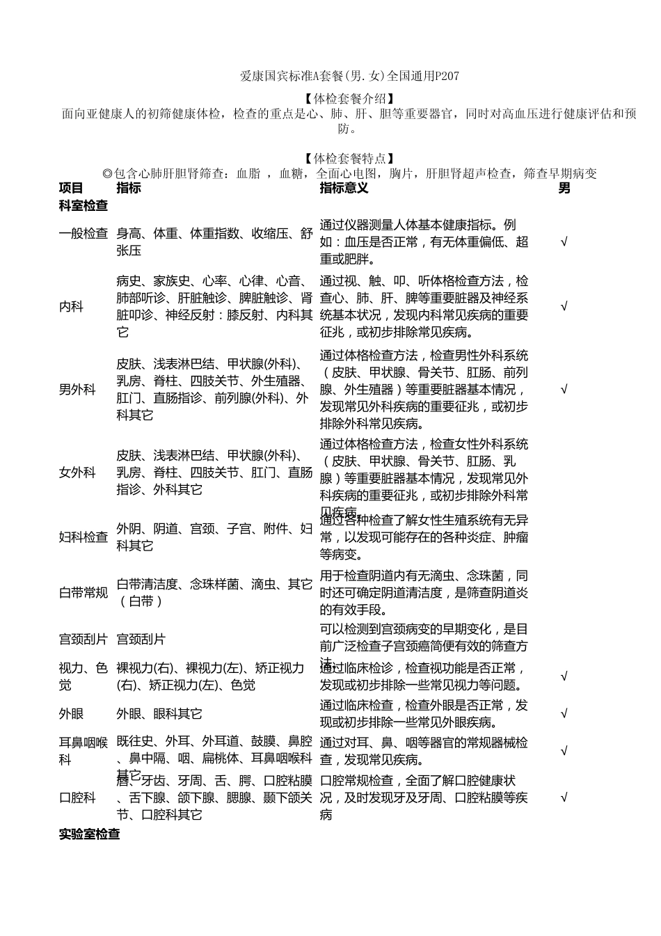 爱康国宾_华北区团检个性化套餐249元_第1页