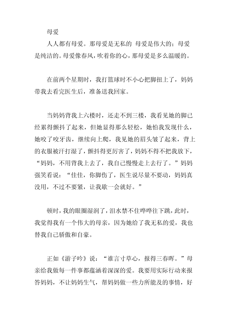 父母的爱作文_第1页