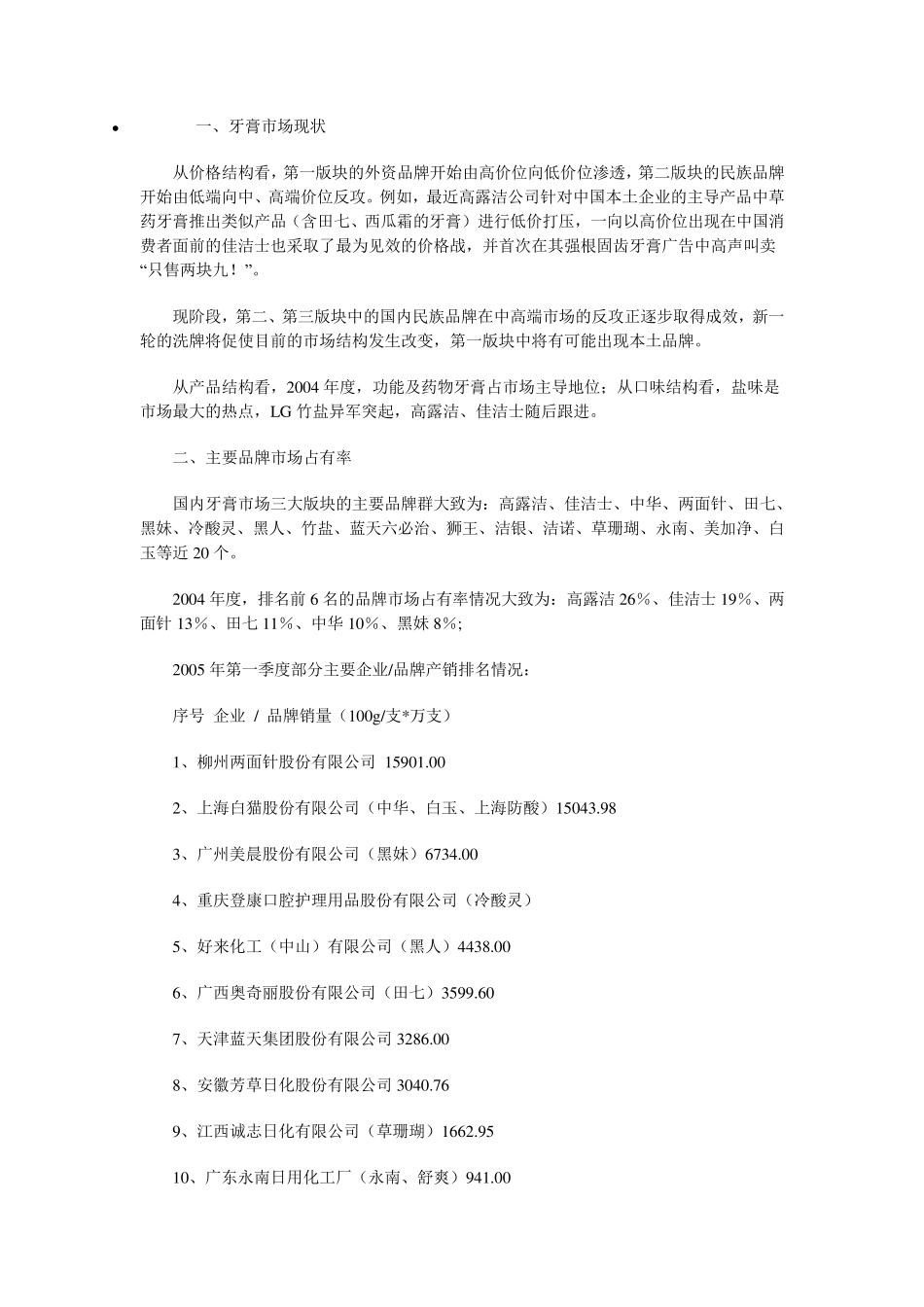 牙膏市场现状_第1页