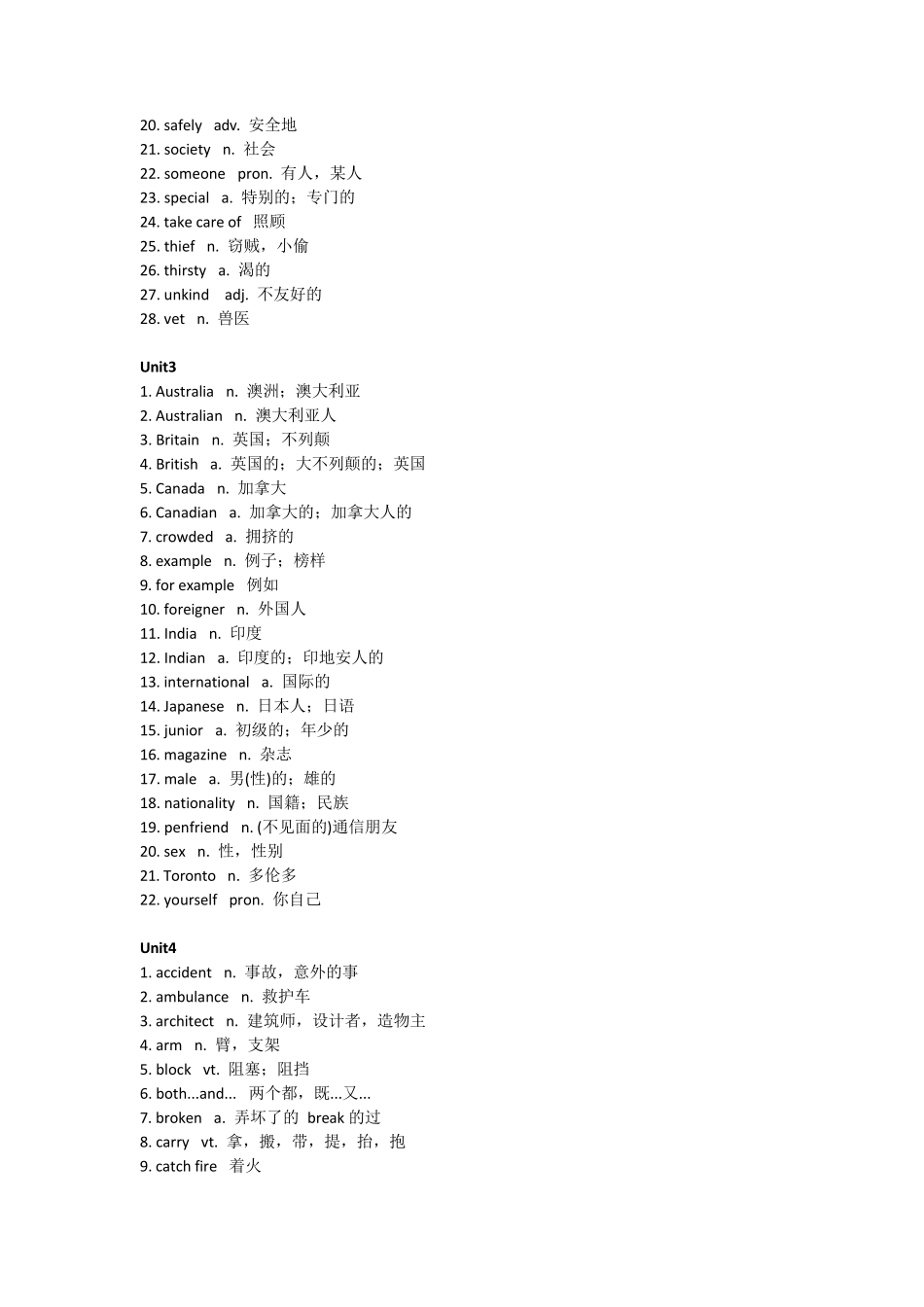 牛津上海七年级上单词汇总表_第2页