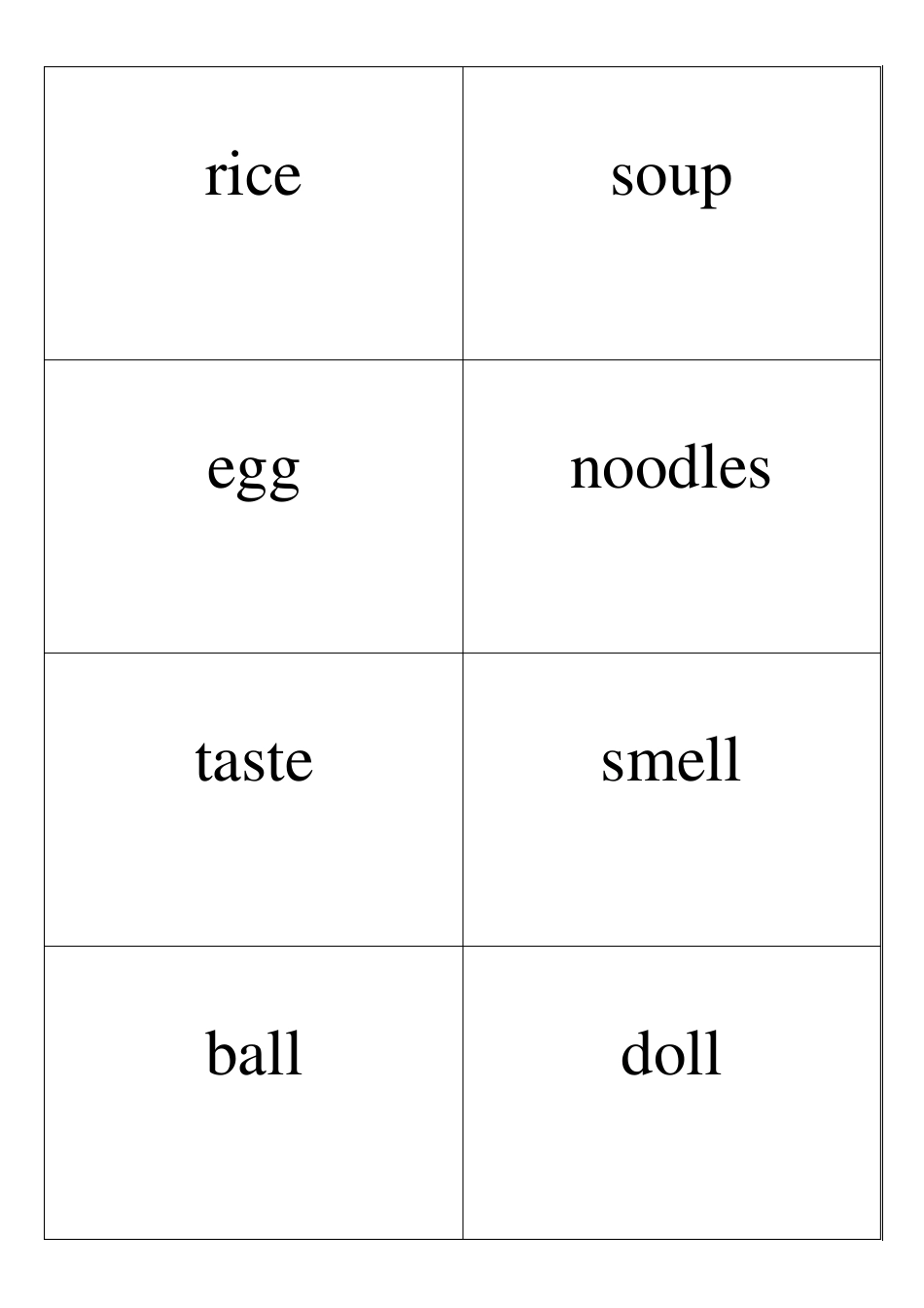 牛津上海版小学一年级英语下册单词卡片(正反面打印版)_第3页