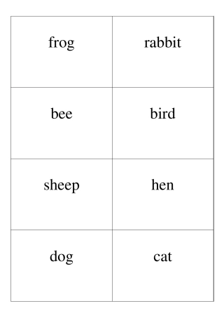 牛津上海版小学一年级英语下册单词卡片(正反面打印版)