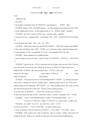 牛津初中英语8B知识点归纳