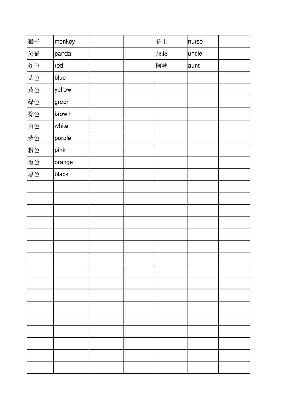 牛津小学英语上海版单词表[1A2B][3A3B]_第3页