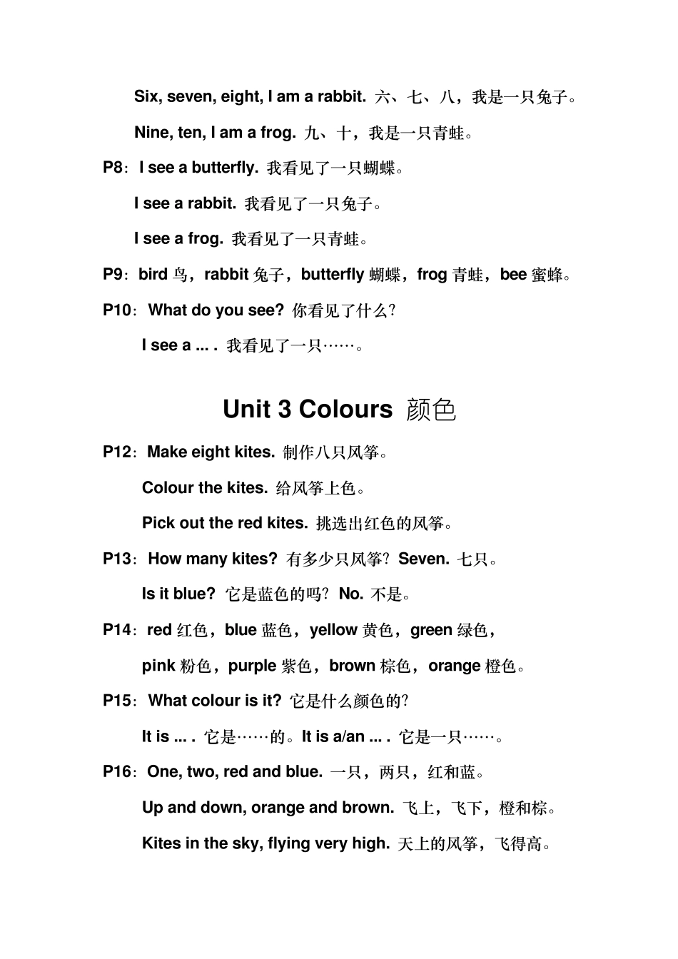 牛津英语1b知识归类_第2页