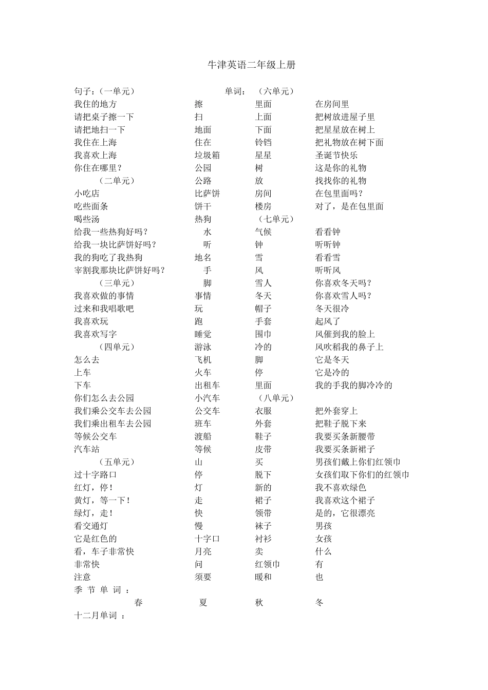 牛津英语一年级上册_第3页