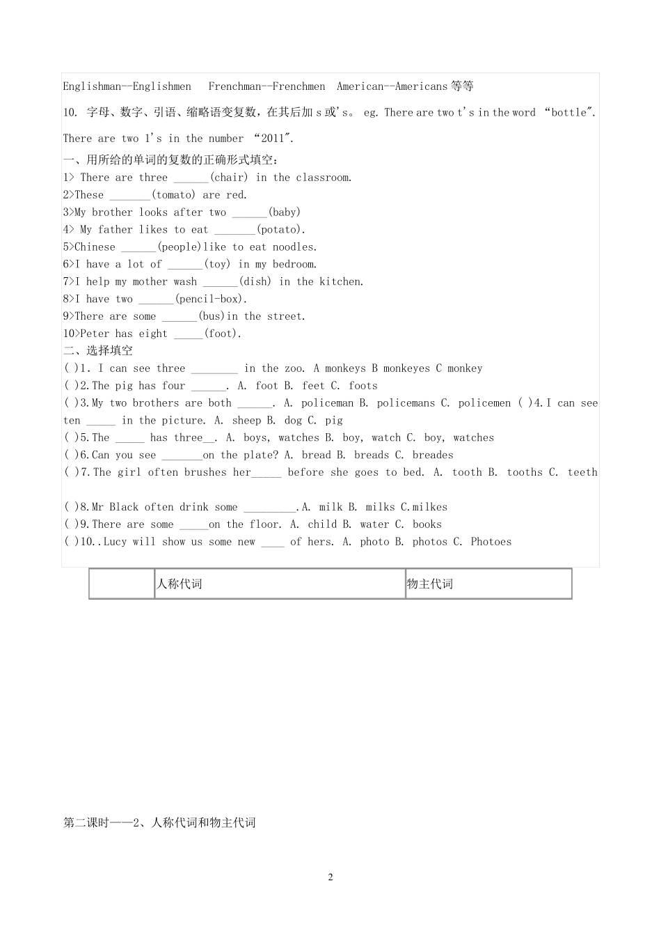 牛津英语五年级下册英语语法知识汇总_第2页