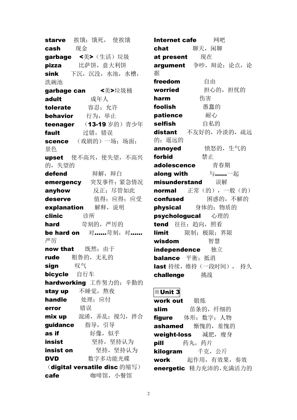 牛津高中英语模块15单词表(必修)_第2页