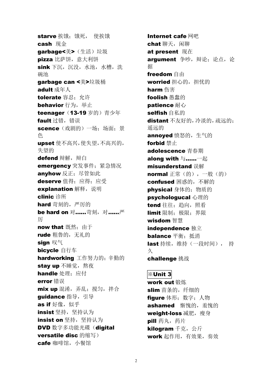 牛津高中英语模块一到模块十单词表_第2页