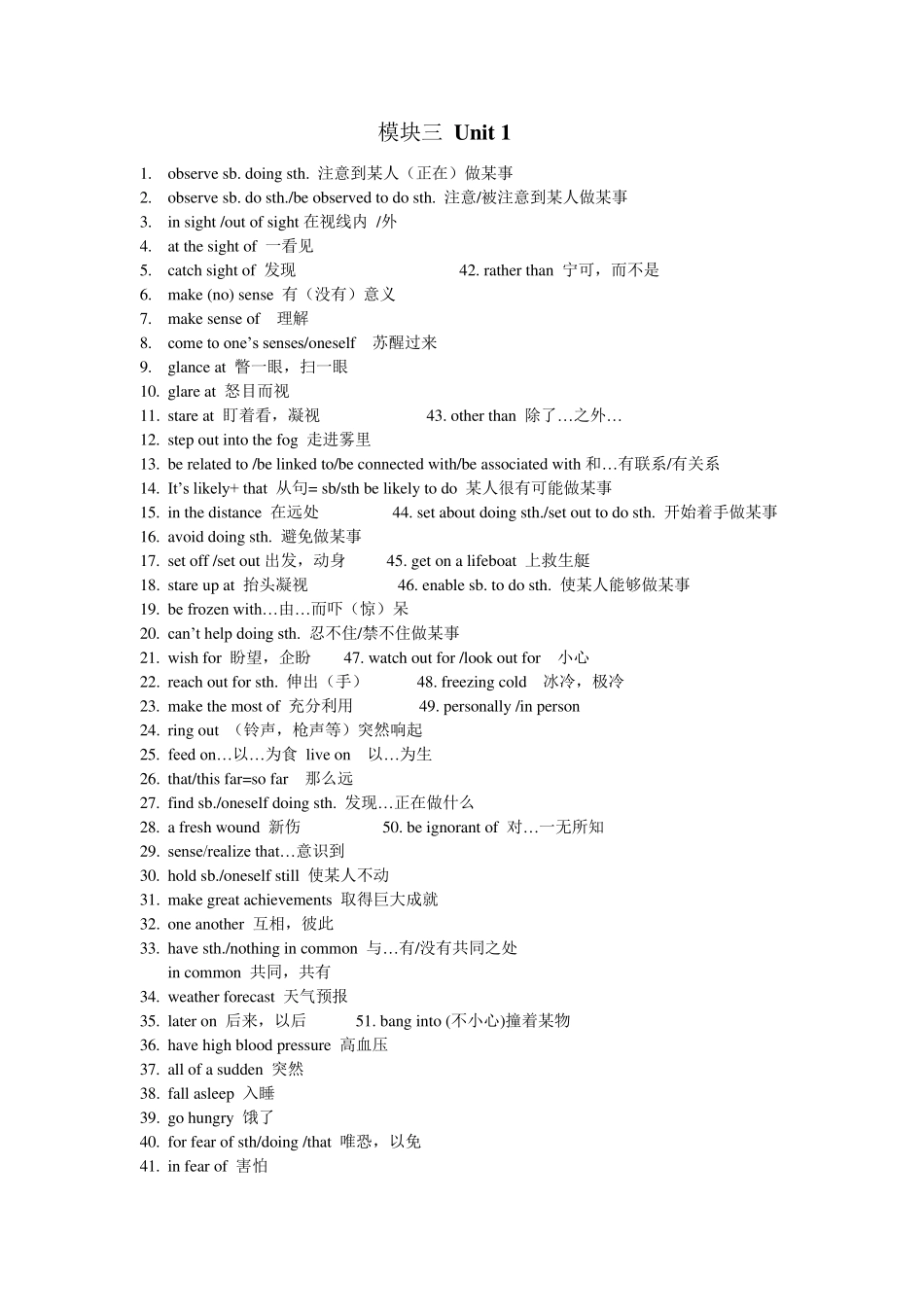 牛津高中英语模块三unit13短语词组总结_第1页