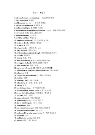 牛津高中英语模块二短语词组总结