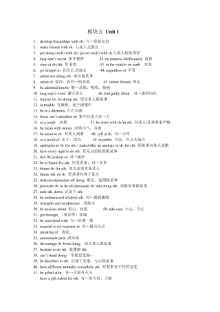 牛津高中英语模块五unit13短语词组总结
