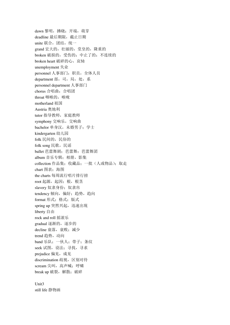 牛津高中英语模块八词汇表(2011年版)_第3页