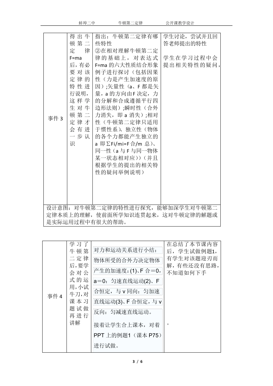 牛顿第二定律教学设计(市级一等奖)_第3页