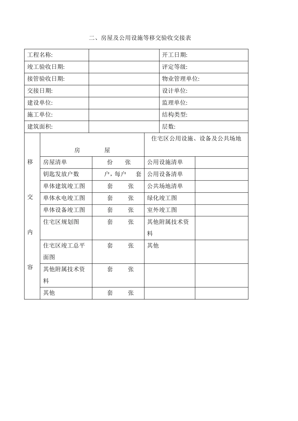 物业交接表格_第3页