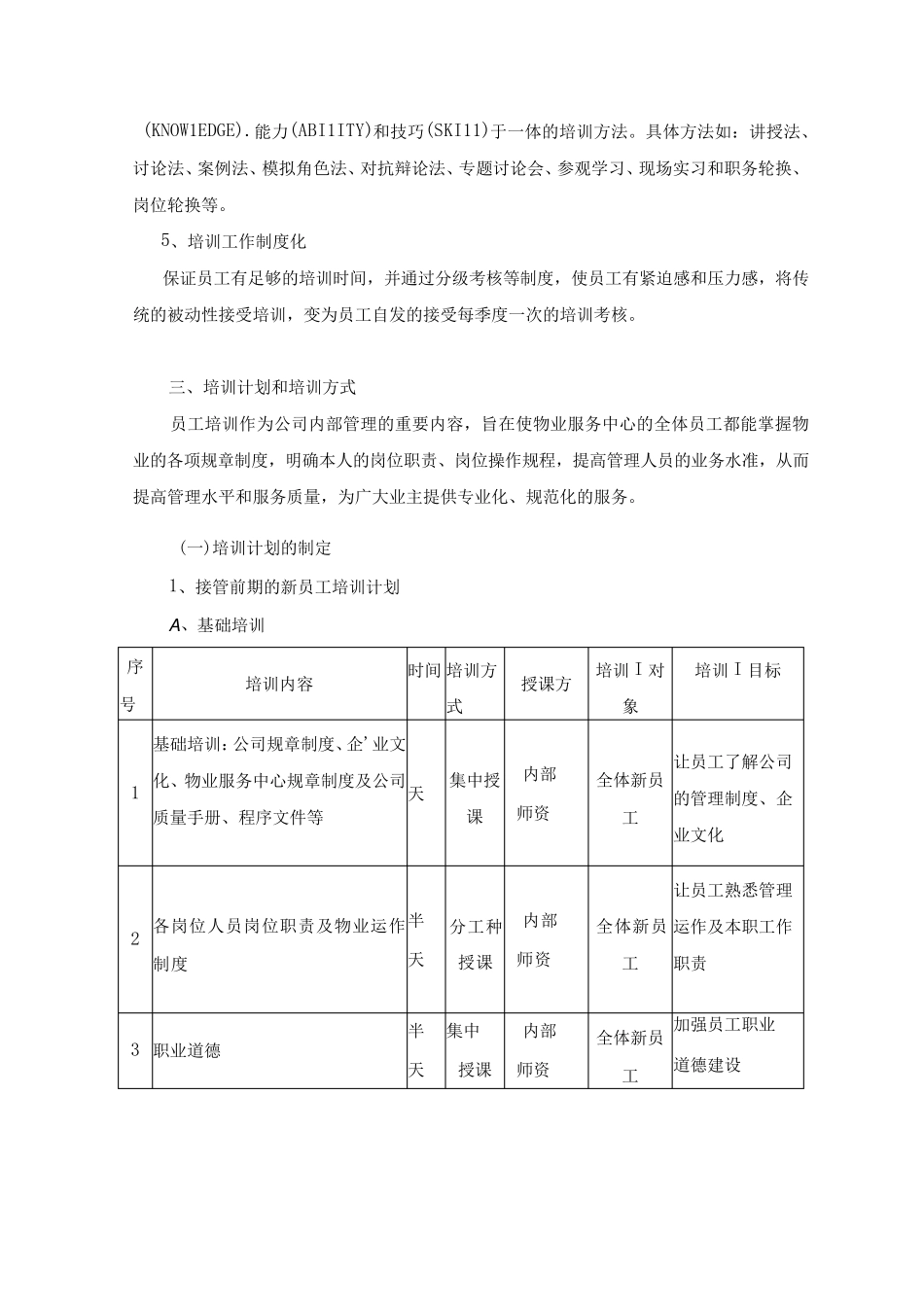 物业公司人员培训及考核方案_第2页