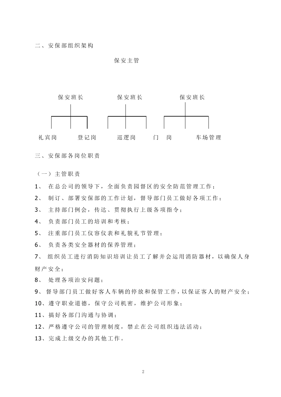 物业公司保安人员岗位职责_第2页
