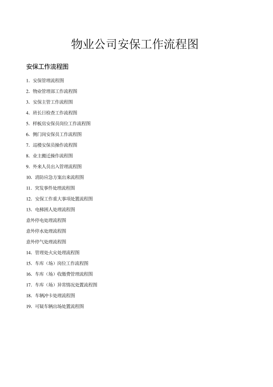 物业公司安保工作流程图_第1页