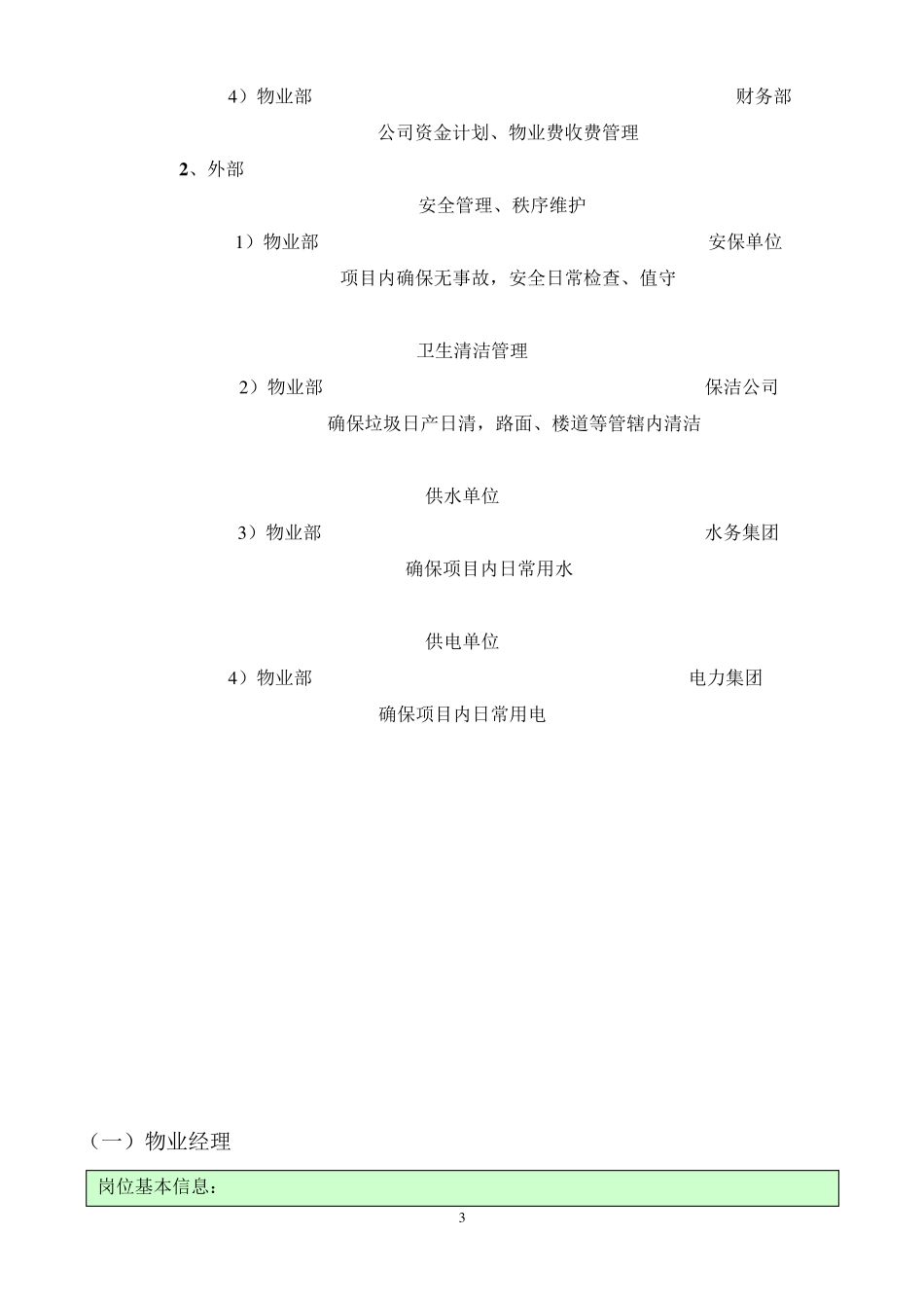 物业公司部门及岗位职责汇总2016_第3页