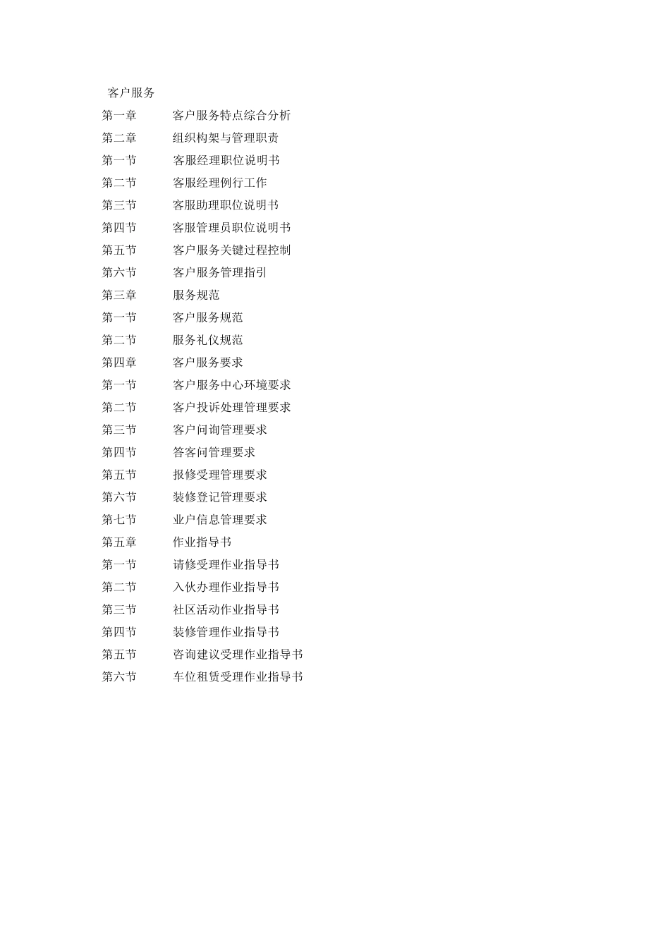 物业客服管理方案_第1页