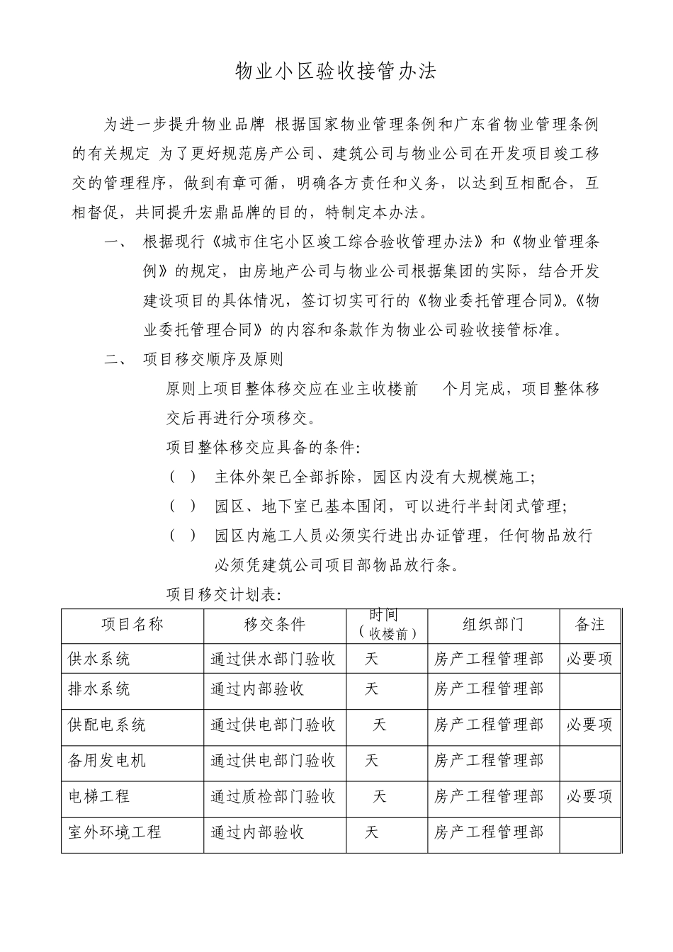 物业小区验收接管办法_第1页