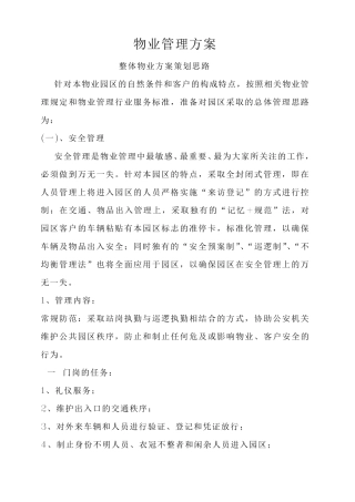 物业管理方案_最新