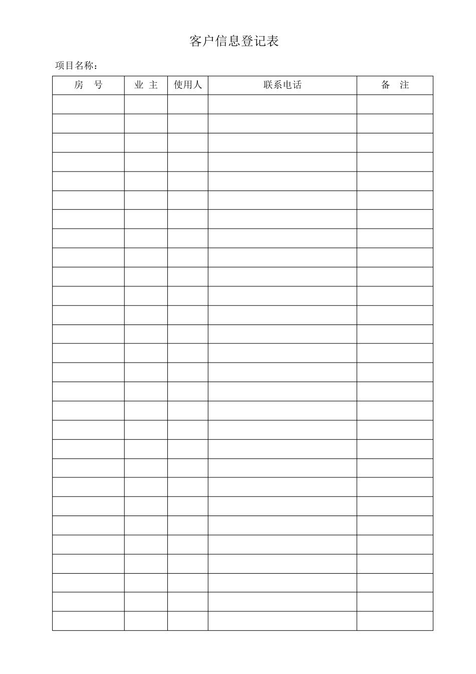 物业管理服务工作表格汇总_第2页