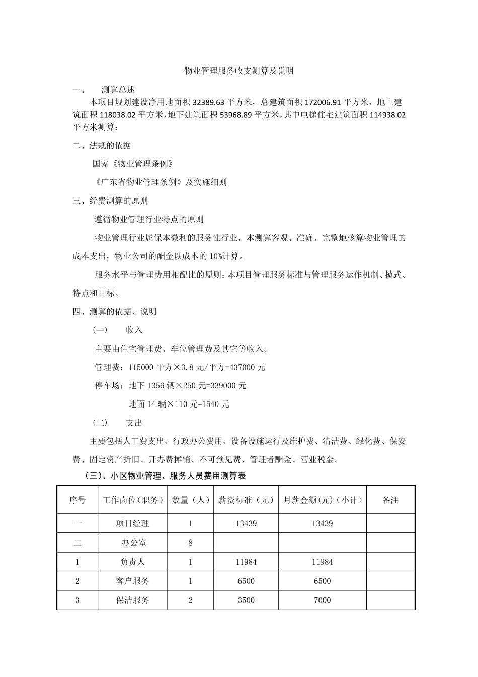 物业费测算模版_第2页