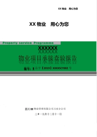 物业项目承接查验报告