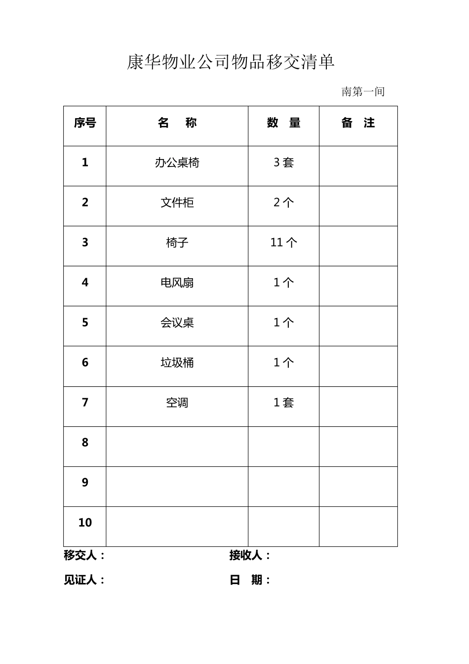 物品移交清单_第3页