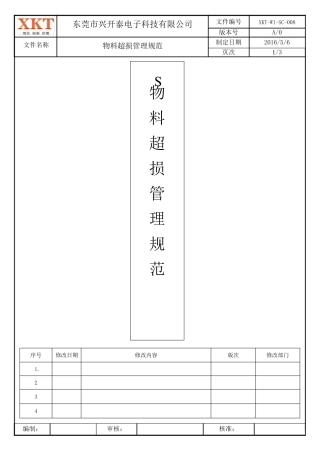 物料损耗管理规范