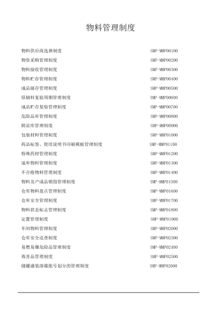 物料管理制度