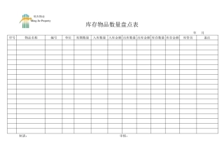 物料管理常用表格